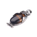 Herren Tiger Eye Stein Anhänger Halskette Silber versilbert Eule Vintage Halskette Schmuck